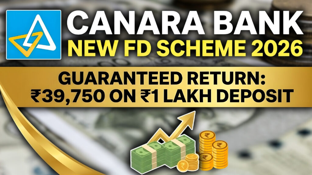 Canara Bank Launches New FD Scheme in 2026: Guaranteed Return of ₹39,750 on ₹1 Lakh Deposit