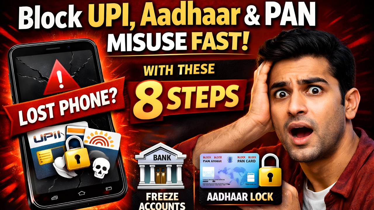 Lost Your Mobile? 8 Urgent Steps to Stop UPI Fraud and Aadhaar-PAN Misuse